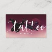 Tattoo artistiek Pistool en bloem Typografie Burgu Visitekaartje (Voorkant)