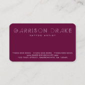 Tattoo artistieke foto Visitekaartje (Achterkant)