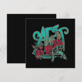 Tattoo artistieke Tattoos zijn tekenkleuren Feestdagenkaart (Voorkant / Achterkant)