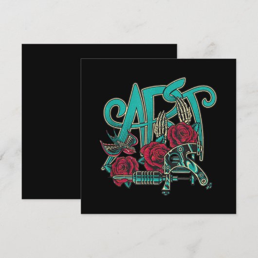 Tattoo artistieke Tattoos zijn tekenkleuren Feestdagenkaart (Voorkant / Achterkant)