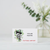 Tattoo artistieke Visitekaartjes Skull Pirate (Staand voorkant)