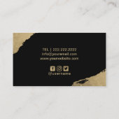 Tattoo artistieke zwarte rok Moderne goudpenseelst Visitekaartje (Achterkant)