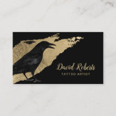 Tattoo artistieke zwarte rok Moderne goudpenseelst Visitekaartje (Voorkant)
