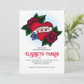  Tattoo Baby shower Uitnodiging (Staand voorkant)