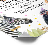 Tattoo Bar Safari Party Dieren Meisje Verjaardag Poster (Hoek)