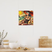 Tattoo Beach Pin-up Poster (Keuken)