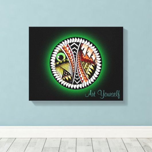 Tattoo bij slag Tekening Canvas Afdruk (Insitu (Houten vloer))