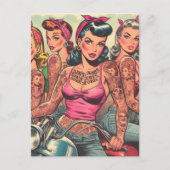 Tattoo Biker Girls Comics Briefkaart (Voorkant)