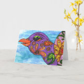 Tattoo Bird Kaart (Gele Bloem)