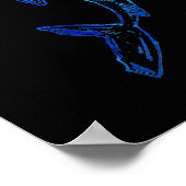 Tattoo Blauwe Hammerhead Shark Poster (Hoek)