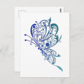Tattoo blauwe vlinder briefkaart (Voorkant / Achterkant)