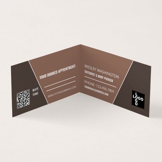 Tattoo & body Piercing Studio Appointment Visitekaartje (Binnen)