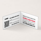 Tattoo & body Piercing Studio, Benoeming Visitekaartje (Binnen)