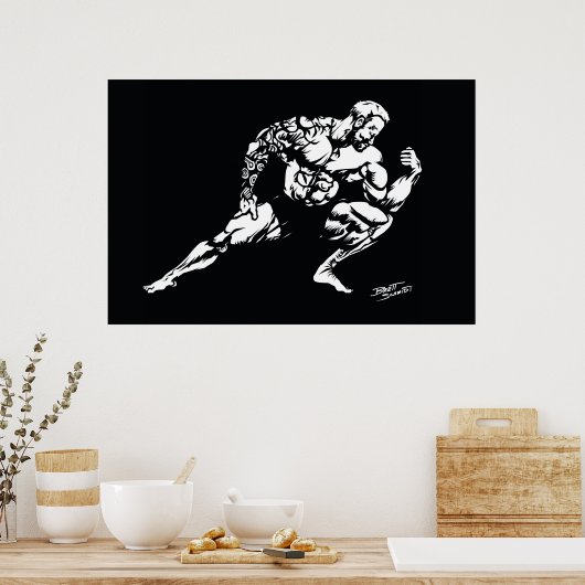 Tattoo Bodybuilder Poster (Keuken)