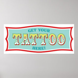 Tattoo Booth Sign. Carnival Th-Birthday BL Poster