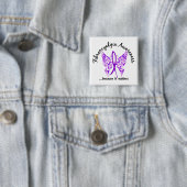 Tattoo Boterfly 6.1 Fibromyalgie Vierkante Button 5,1 Cm (In situ)