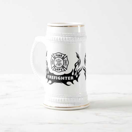 Tattoo brandweerman bierpul (Voorkant links)