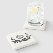 Tattoo brandweerman stenen onderzetter (Zijkant)