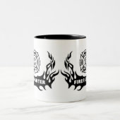 Tattoo brandweerman tweekleurige koffiemok (Center)