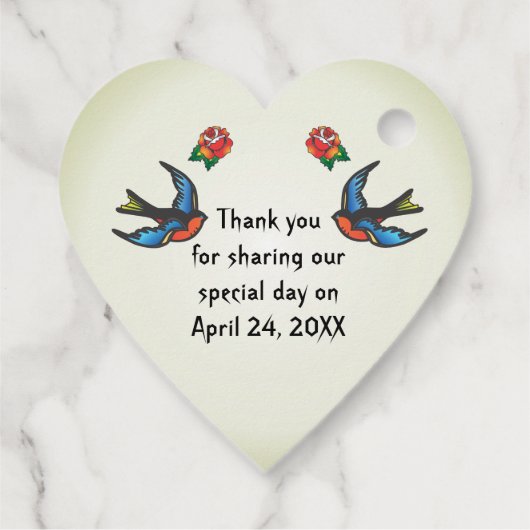 Tattoo bruiloft gunsten Bedankt Bedankjes Labels (Achterkant)