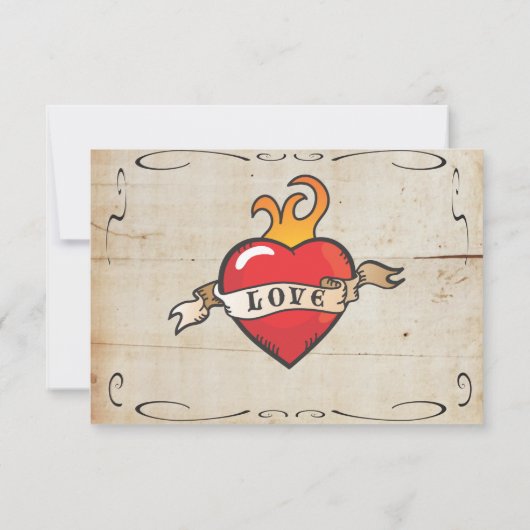 Tattoo bruiloft RSVP Kaart (Achterkant)