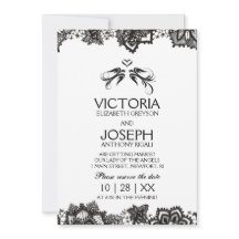 Tattoo bruiloft uitnodigen ~ Black Birds & Lace