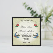 Tattoo bruiloft uitnodiging (Staand voorkant)