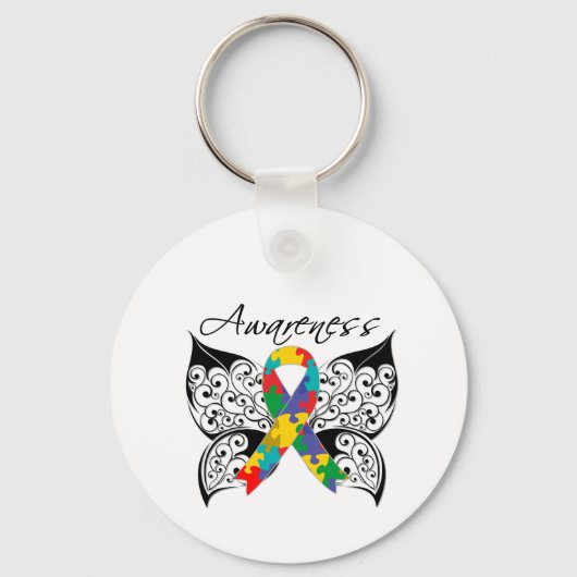 Tattoo Butterfly Awareness - Autisme Sleutelhanger (Voorkant)