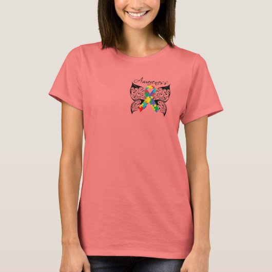 Tattoo Butterfly Awareness - Autisme T-shirt (Voorkant)