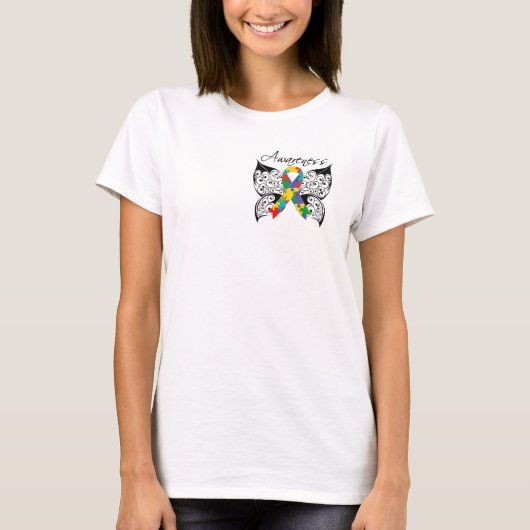 Tattoo Butterfly Awareness - Autisme T-shirt (Voorkant)