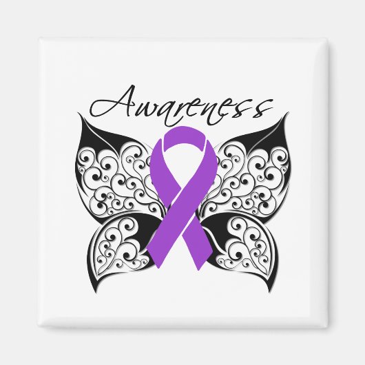 Tattoo Butterfly Awareness - Fibromyalgie Magneet (Voorkant)