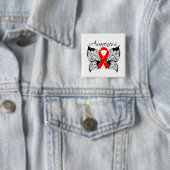 Tattoo Butterfly Awareness - Heart Disease Vierkante Button 5,1 Cm (In situ)