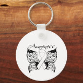 Tattoo Butterfly Awareness - Lung Cancer Sleutelhanger (Voorkant)