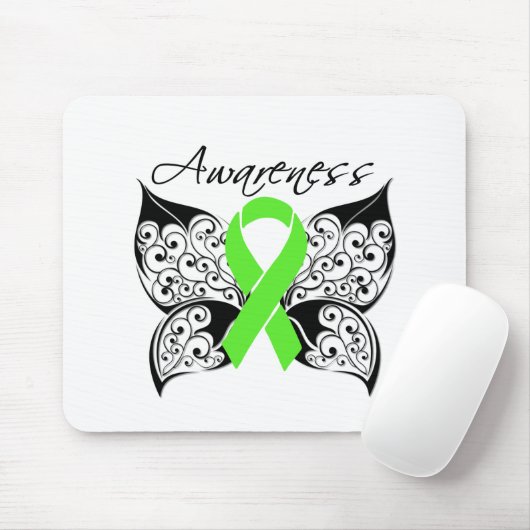 Tattoo Butterfly Awareness - Lymphoma Muismat (Met muis)