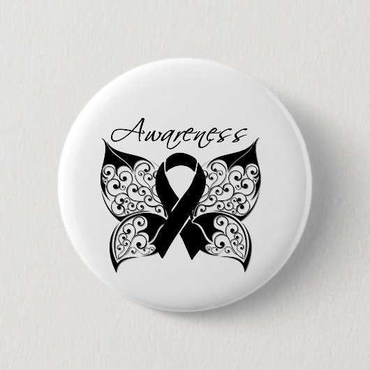 Tattoo Butterfly Awareness - Melanoma Ronde Button 5,7 Cm (Voorkant)