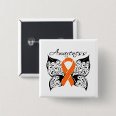 Tattoo Butterfly Awareness - Multiple Sclerosis Vierkante Button 5,1 Cm (Voorkant /achterkant)