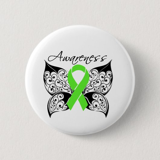 Tattoo Butterfly Awareness Non-Hodgkin's Lymphoma Ronde Button 5,7 Cm (Voorkant)