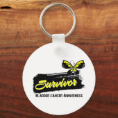 Tattoo Butterfly Bladder Cancer Survivor Sleutelhanger (Voorkant)