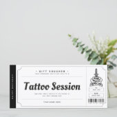 Tattoo Cadeaubon Kaart Ticket Voucher Certificate (Staand voorkant)