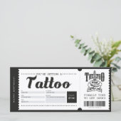 Tattoo Cadeaubon Kaart Ticket Voucher Certificate (Staand voorkant)