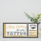 Tattoo Certificaat Verjaardagscadeau Kaart Voucher (Staand voorkant)