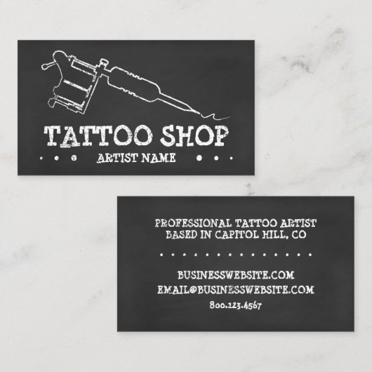 TATTOO CHALK VISITEKAARTJE (Voorkant / Achterkant)