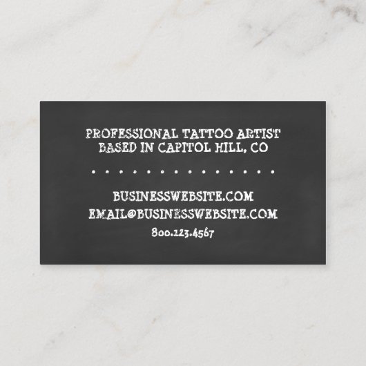 TATTOO CHALK VISITEKAARTJE (Achterkant)