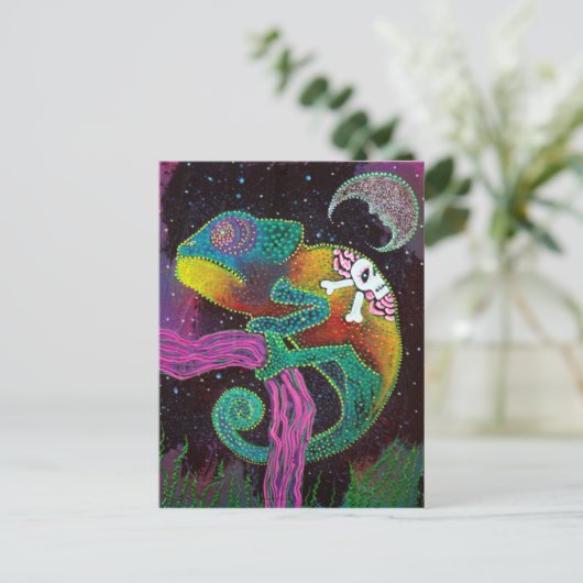 Tattoo Chameleon Briefkaart (Staand voorkant)
