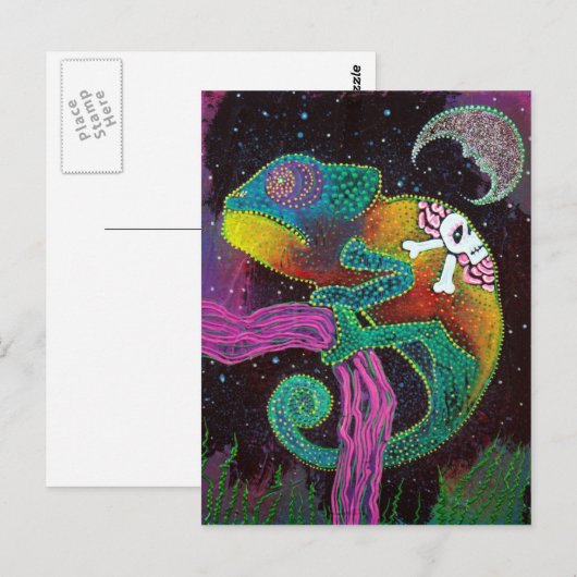 Tattoo Chameleon Briefkaart (Voorkant / Achterkant)
