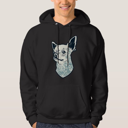 Tattoo Chihuahua Hoodie (Voorkant)