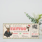 Tattoo Christmas Gift Ticket Certificate Voucher Kaart (Staand voorkant)