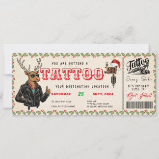 Tattoo Christmas Gift Ticket Certificate Voucher Kaart