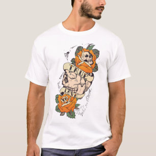 tattoo crane crane true love fleur rose old t-shirt