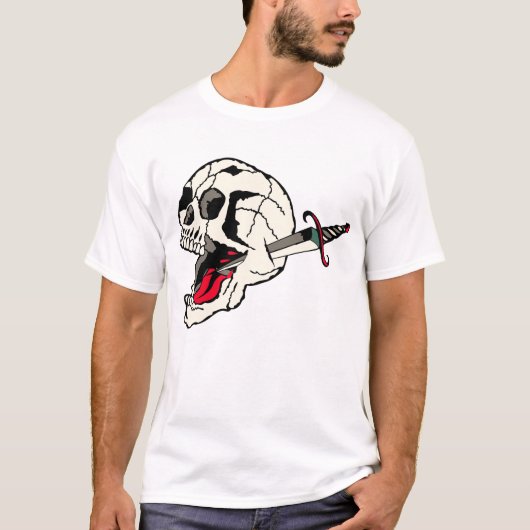 Tattoo crane transperce, datumtete old sch t-shirt (Voorkant)